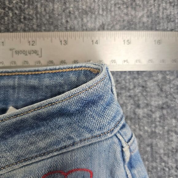 Levis Jeans Womens 28 Blue 535 Super Skinny Light Wash Denim customized 90s Y2K - Picture 8 of 13